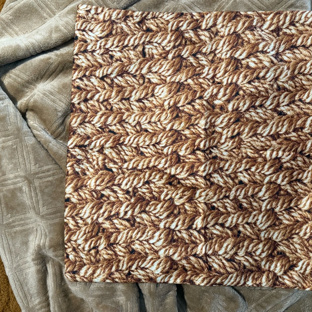 Brown Woven Pattern Throw Pillow